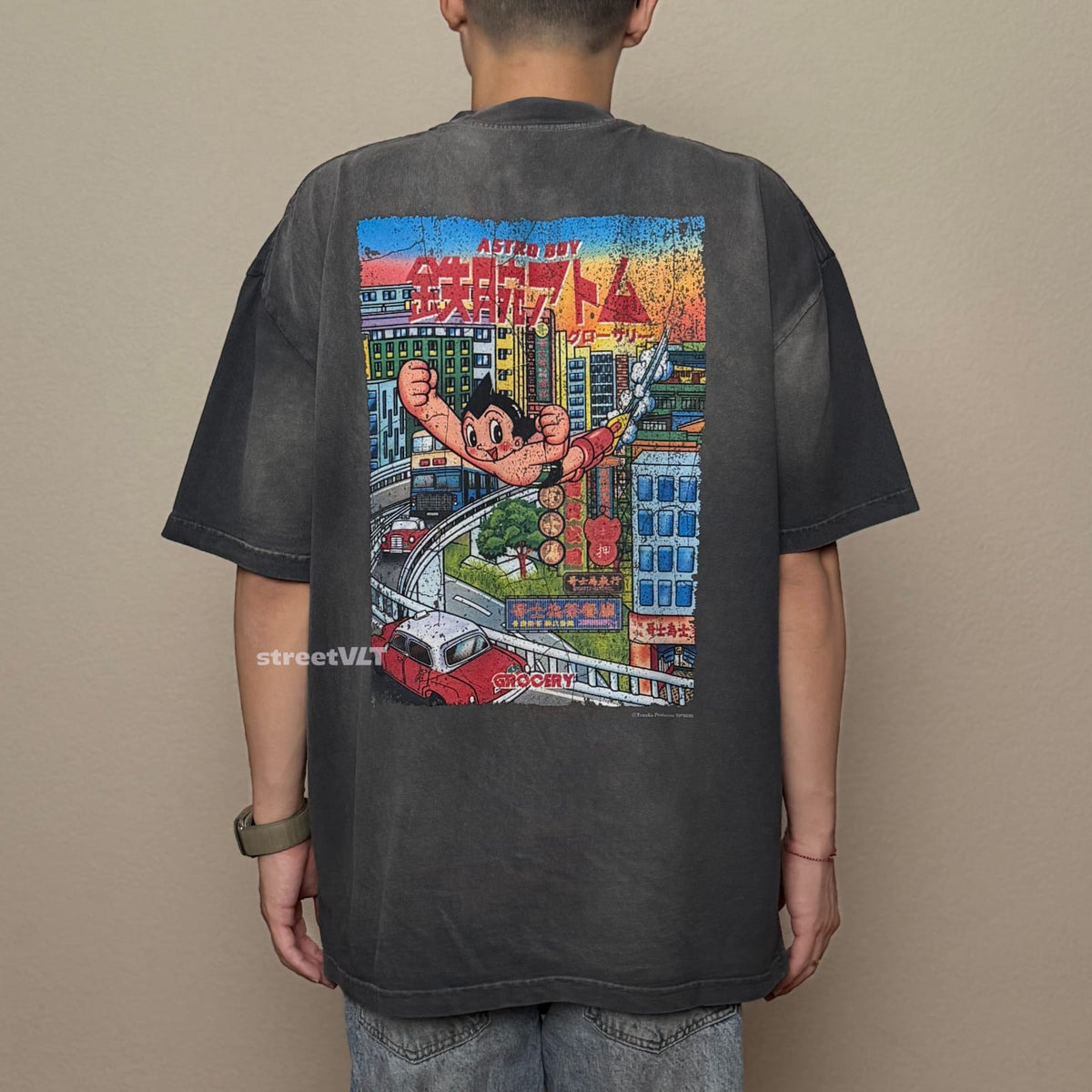 Gro Grocery X Toy Qube Astro Boy Hong Kong Poster Washed Tee
