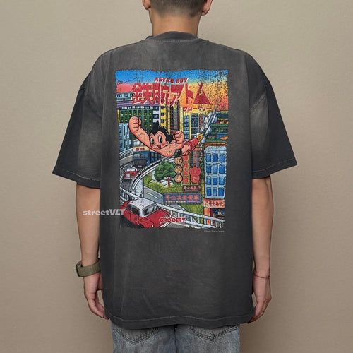 Gro Grocery X Toy Qube Astro Boy Hong Kong Poster Washed Tee