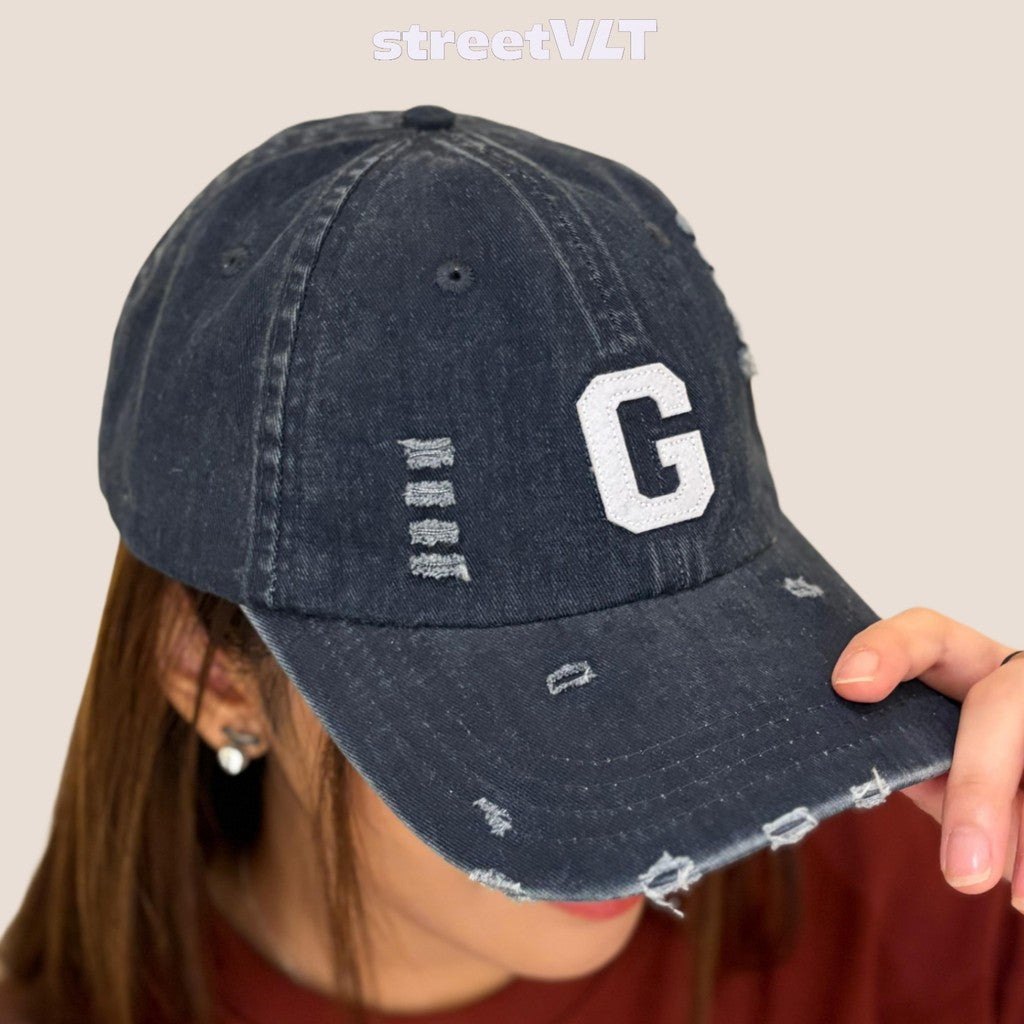 Gro Grocery G Logo Vintage Distressed Cap