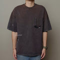 Doubleback Ripped Pocket Oversized Rusty Grey Tee