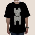 Life Work Korea Silket Big White Radog Black Tee