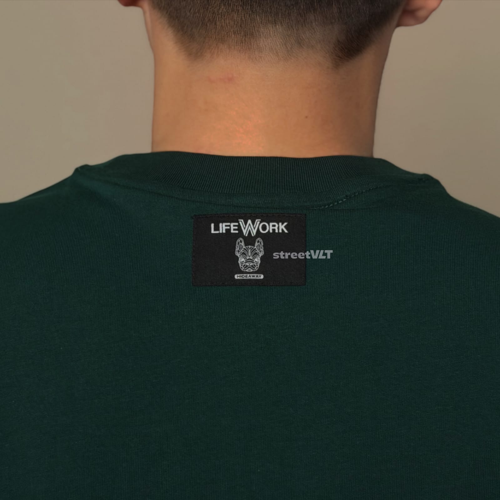 Life Work Korea Cross Arm Hipdog Applique Tee