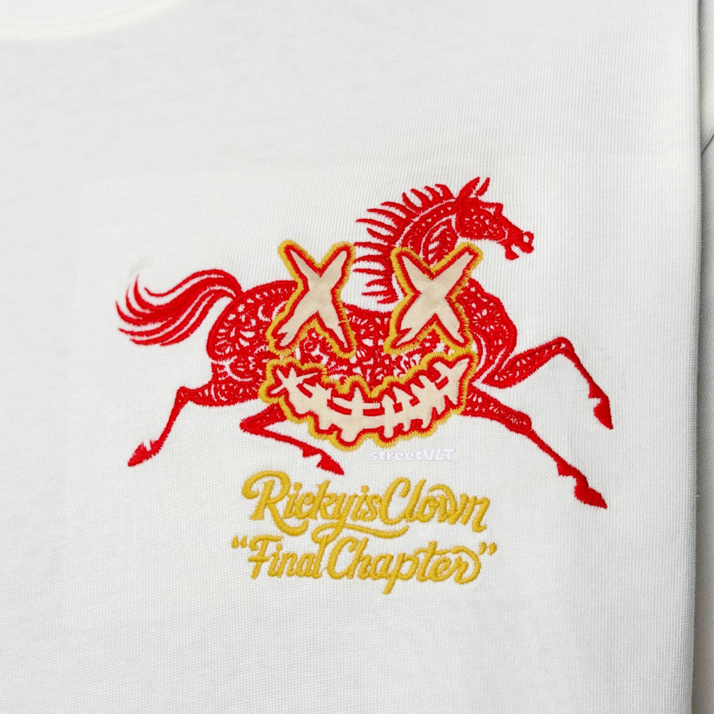 Ricky is Clown Papercut Horse Applique Embroidery Tee