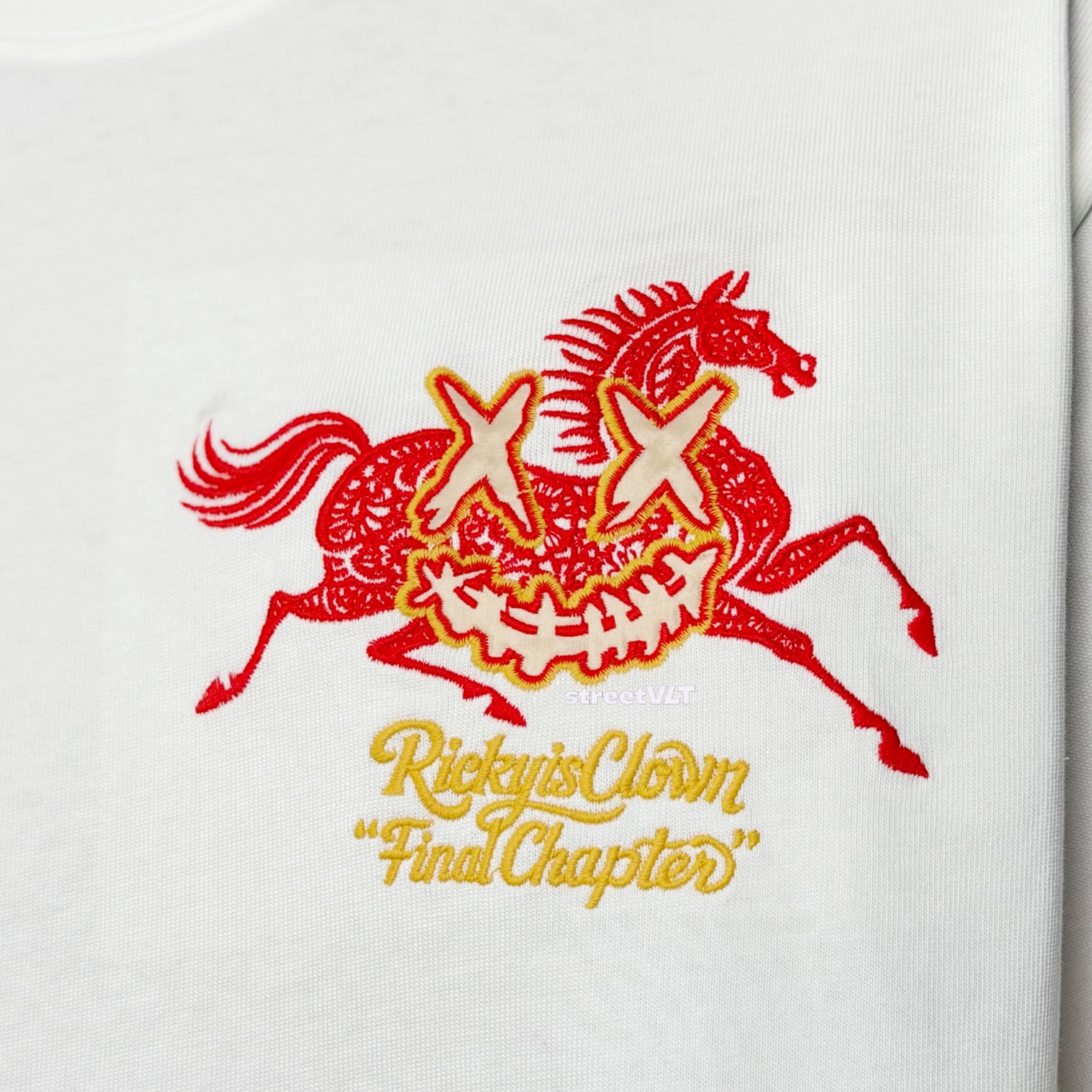 Ricky is Clown Papercut Horse Applique Embroidery Tee