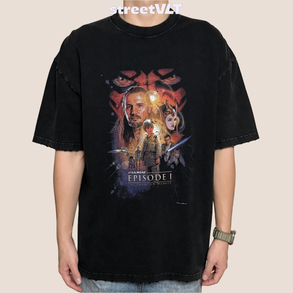 Gro Grocery Star Wars The Phantom Menace 1999 Poster Washed Invoice Tee