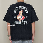 Gro Grocery X Club Stubborn American Girl Graphic Boxy Washed Tee