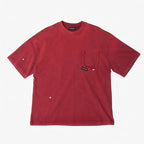 Doubleback Ripped Pocket Oversized Washed Red Tee
