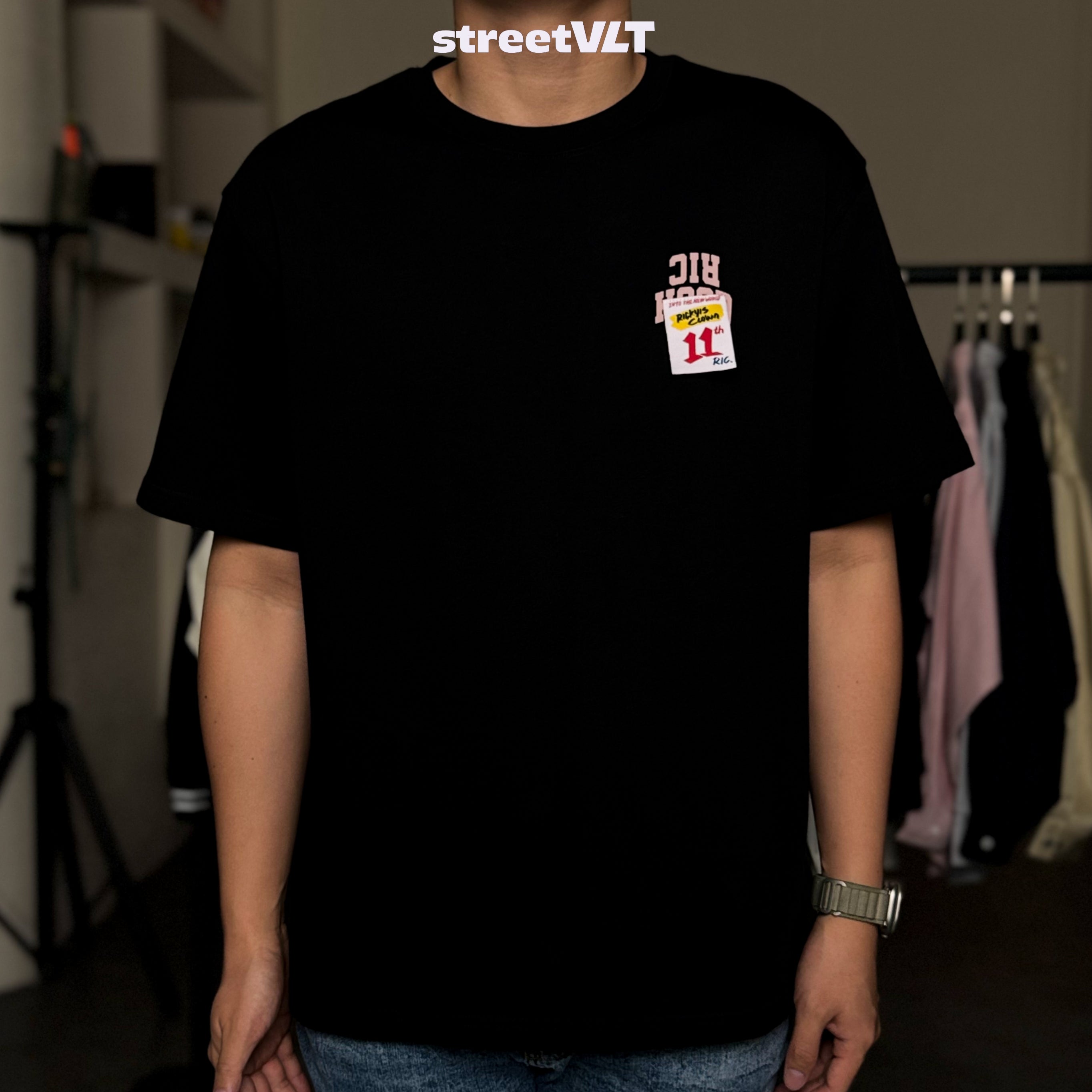 Ricky is Clown 11th Never Die Letter Print Tee