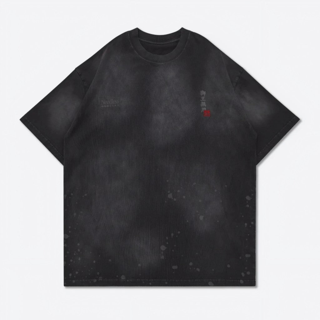 Gro Grocery x Needless Painted Washed Logo Black Tee Original