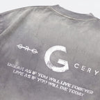 Gro Grocery Dirty Washed Painted Slogan Tee