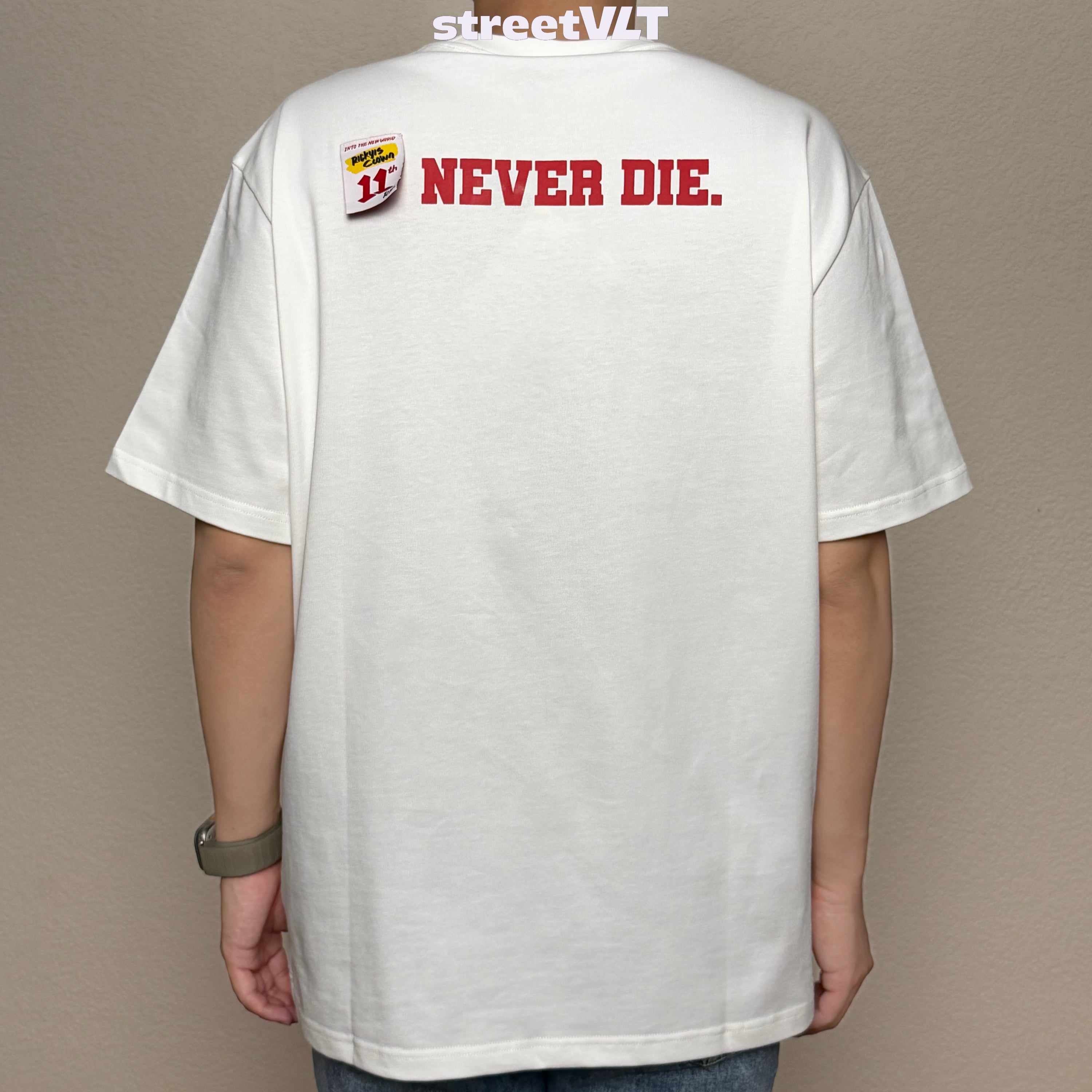 Ricky is Clown 11th Never Die Letter Print Tee
