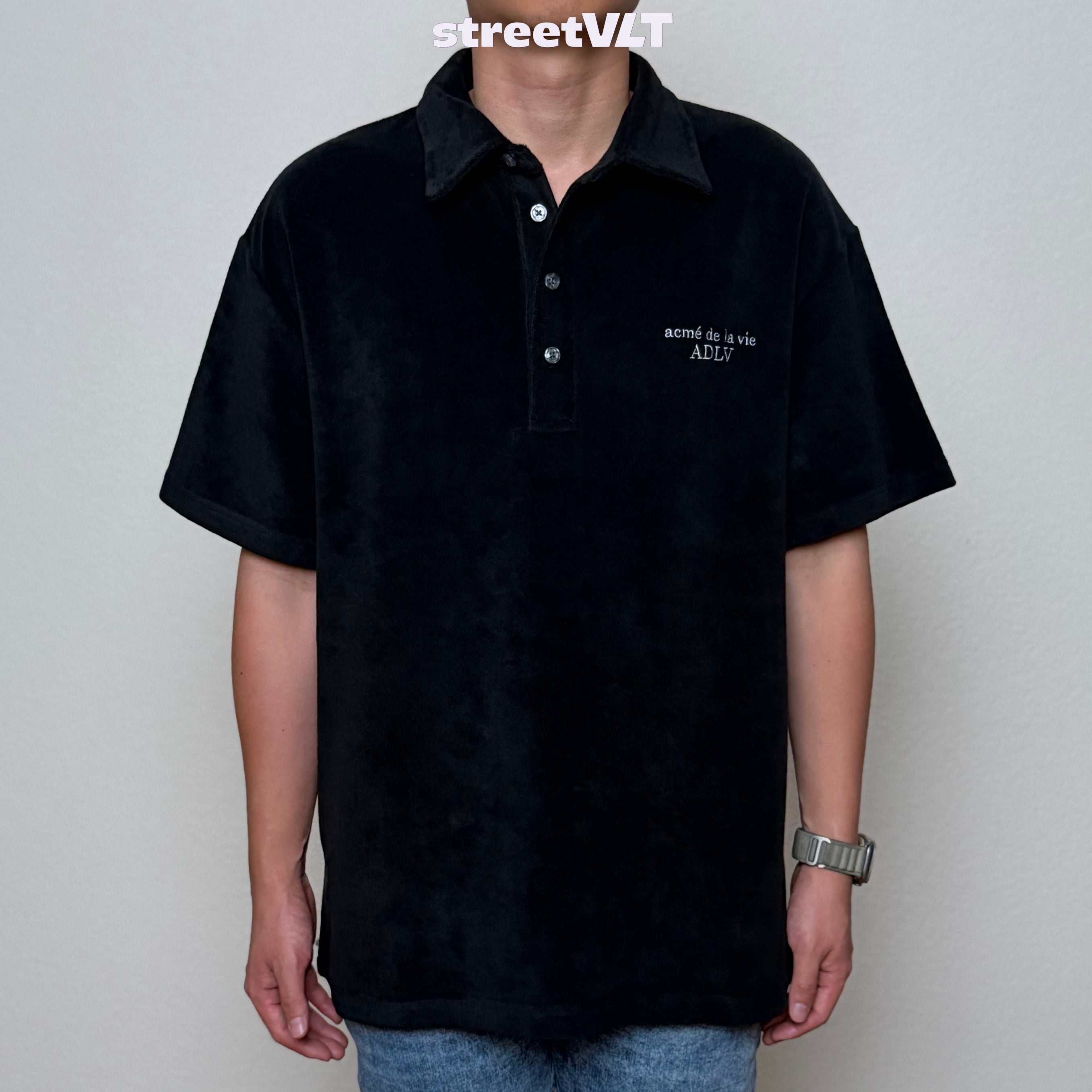 ADLV  Terry Logo Embo Short Sleeve Colar T-Shirt