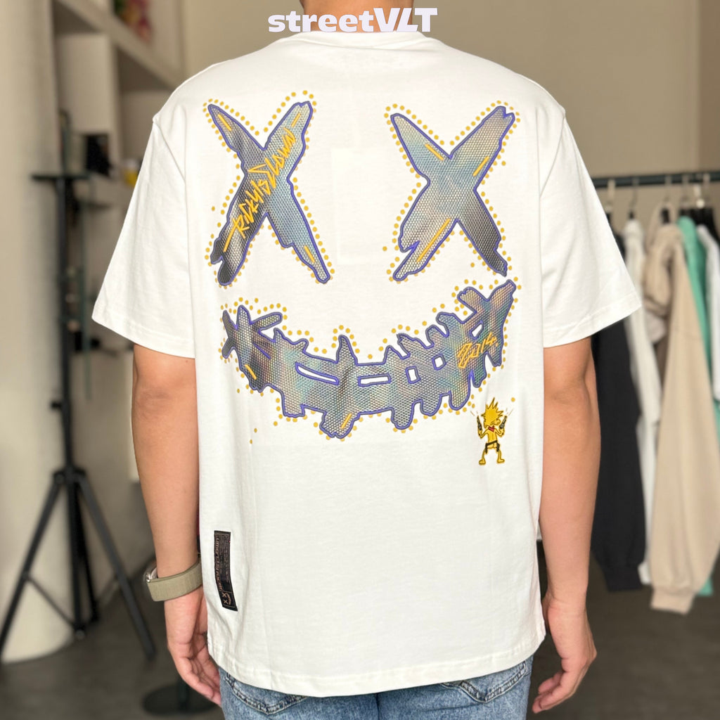 Ricky is Clown Colorful Skin Patch Embroidered Pineapple Head Tee
