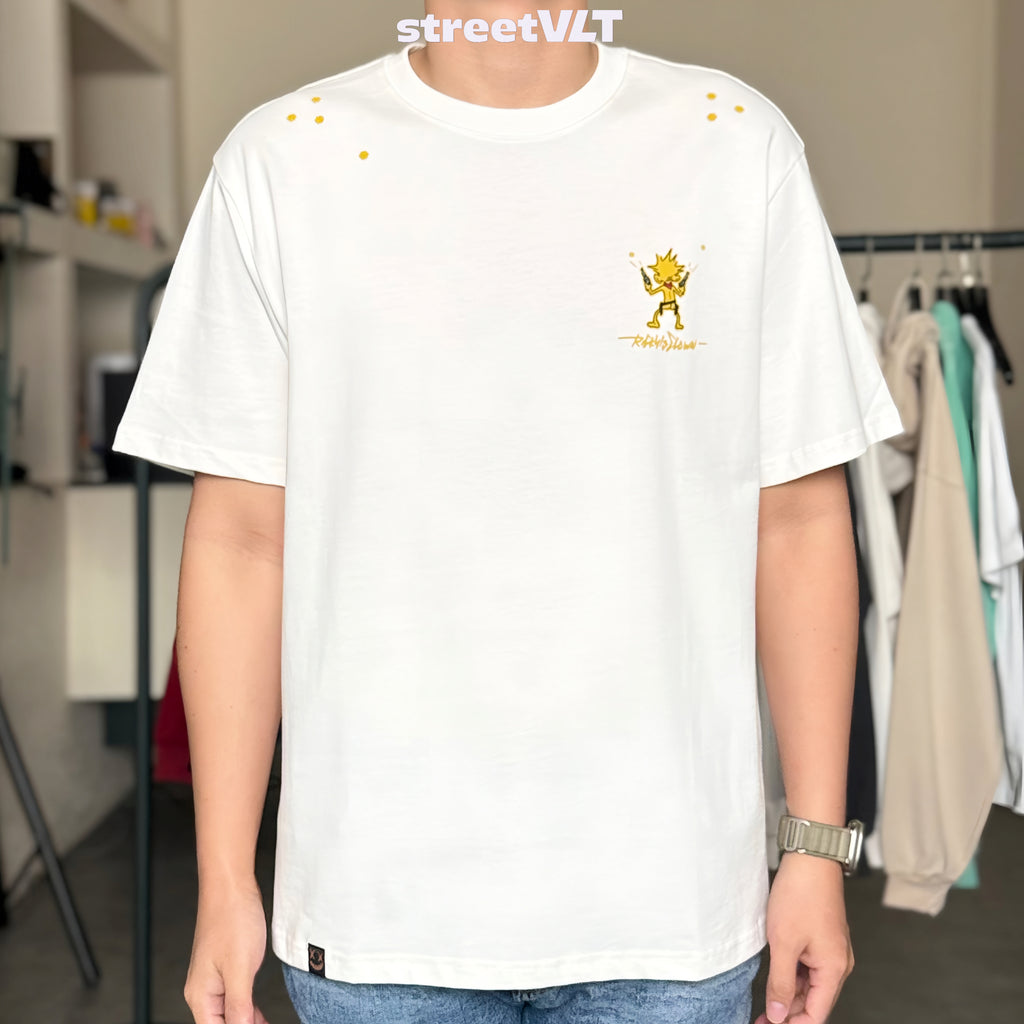 Ricky is Clown Colorful Skin Patch Embroidered Pineapple Head Tee
