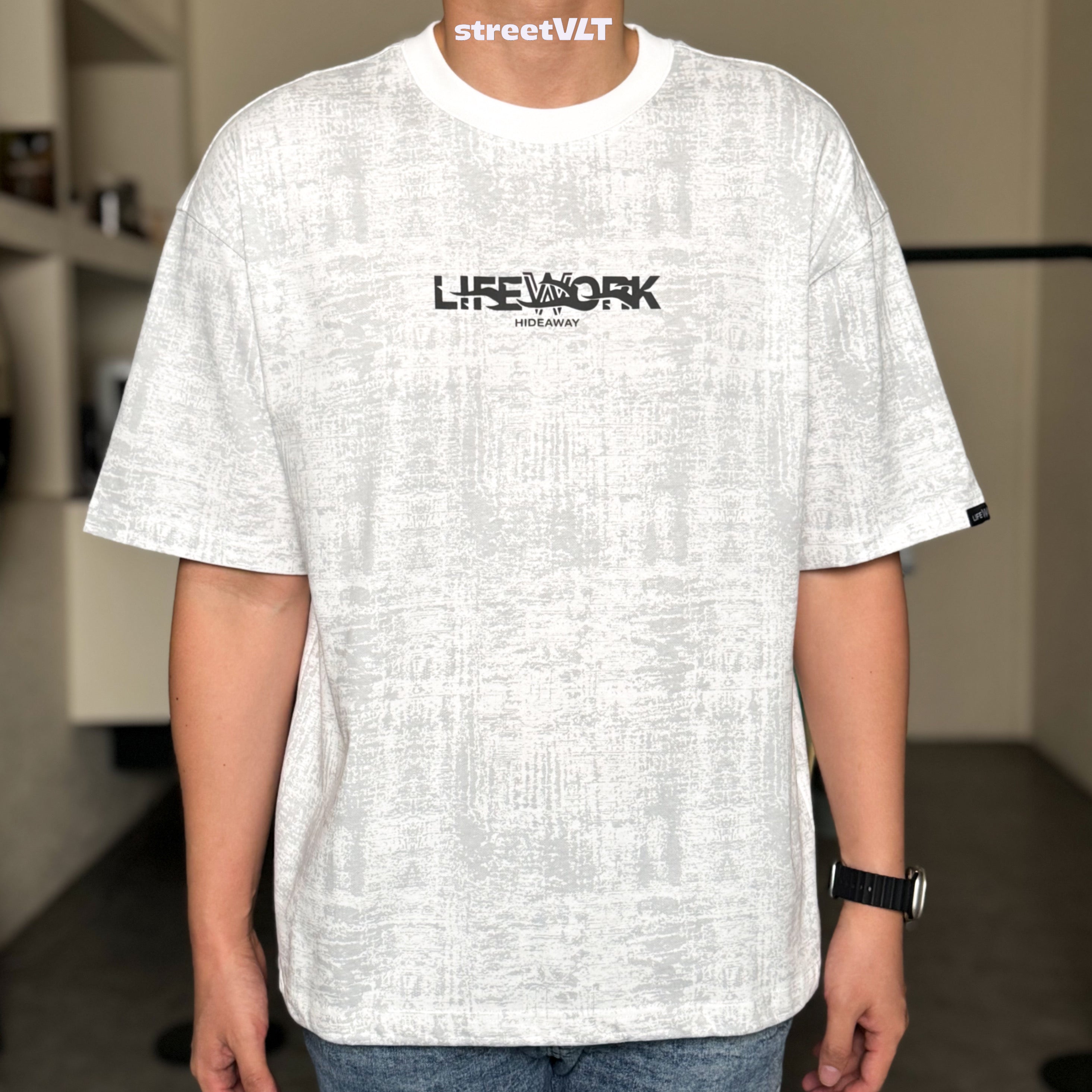 Life Work Korea Fog Font Tee