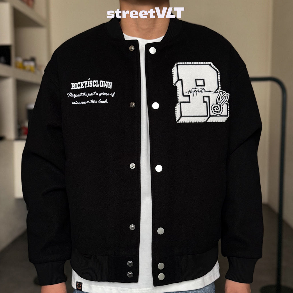 Ricky is Clown Swirl Bunny Wool Varsity Jacket