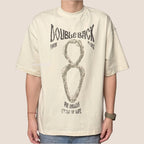 Doubleback Infinity Snake Oversized Beige Tee