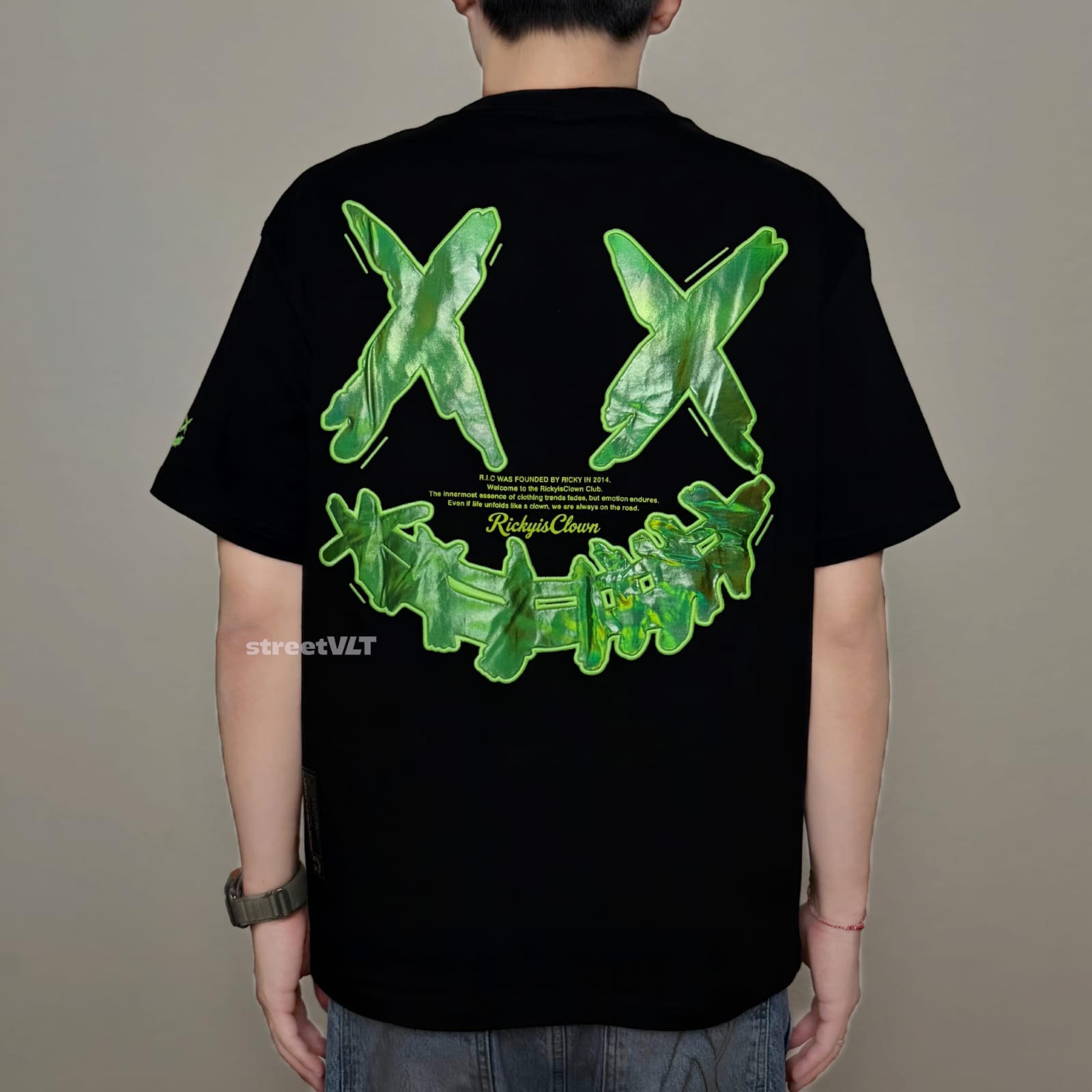 Ricky is Clown Dazzling Green Glow in the Dark Tee