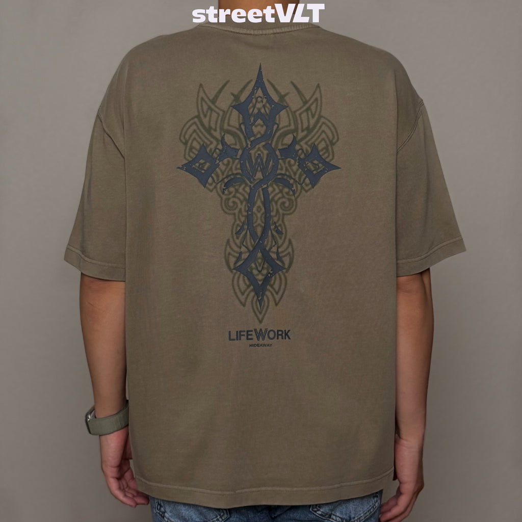 Life Work Korea Vintage Graphics Cross Tee