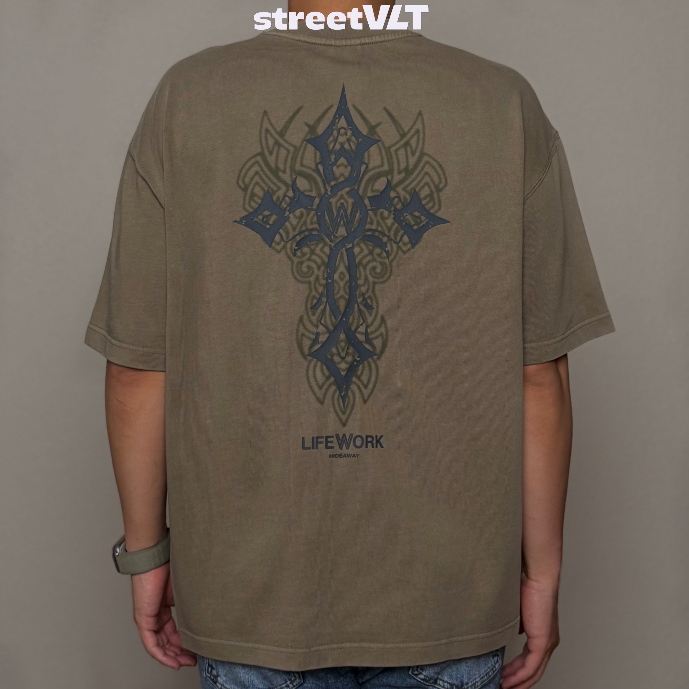 Life Work Korea Vintage Graphics Cross Tee
