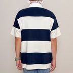 Gro Grocery Emblem Embroidery Logo Stripe Polo Shirt