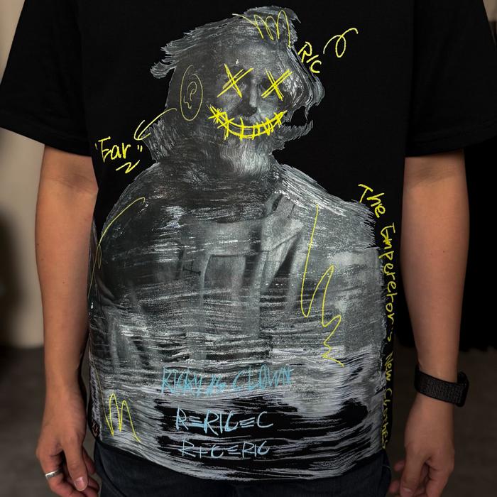 Ricky Is Clown Einstein Statue Emperor Black Tee