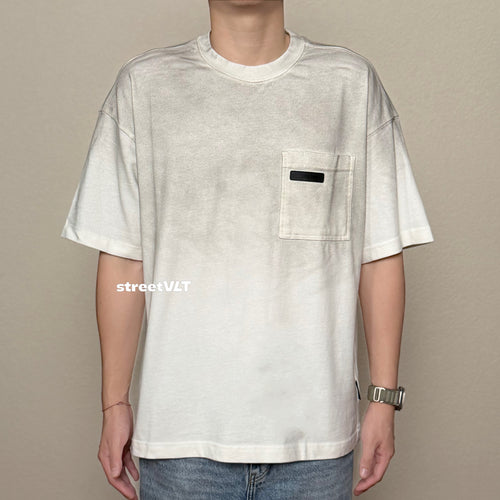 Life Work Korea Vintage Spray Pocket White Tee