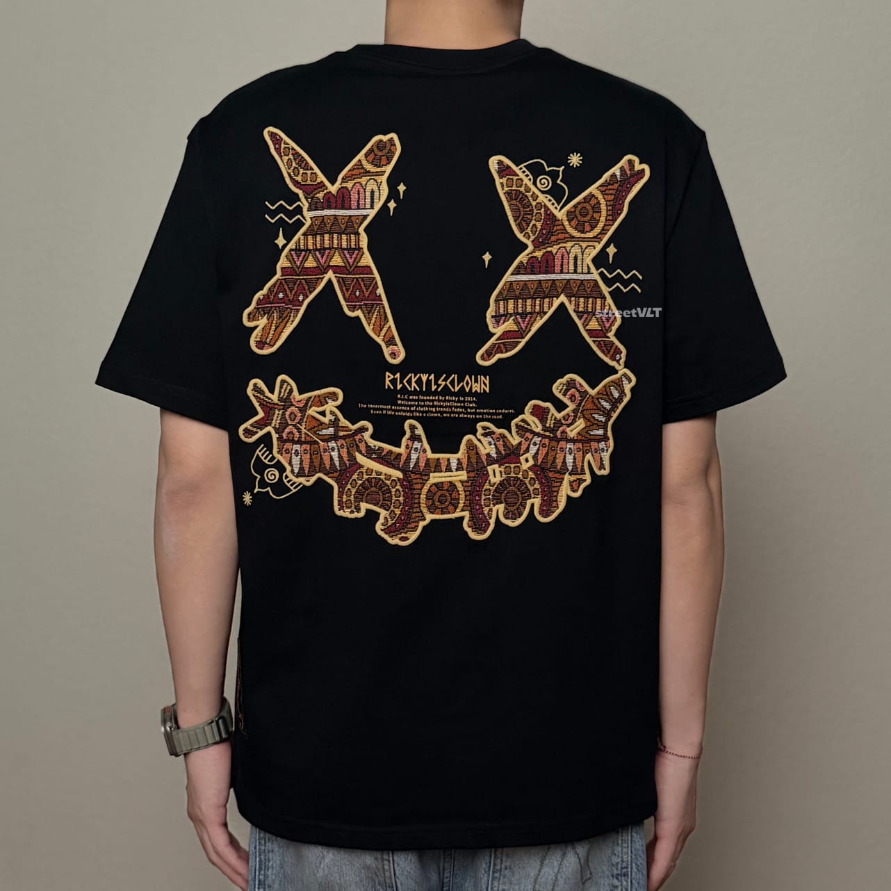 Ricky is Clown Sun Tribe Embroidered Applique Tee