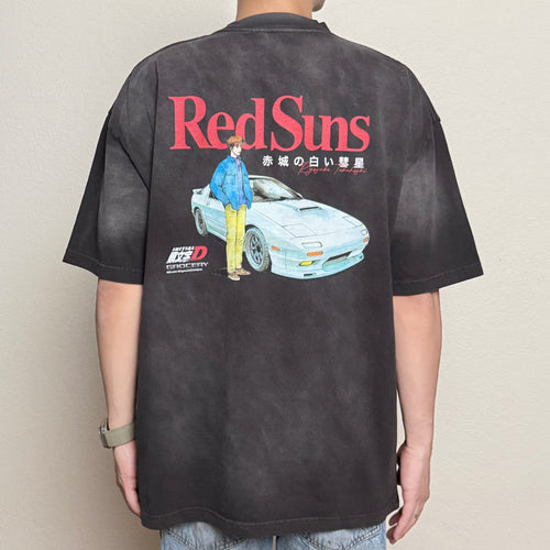 Gro Grocery Tarmac Initial D Ryosuke Takahashi RX-7 Washed Graphic Tee