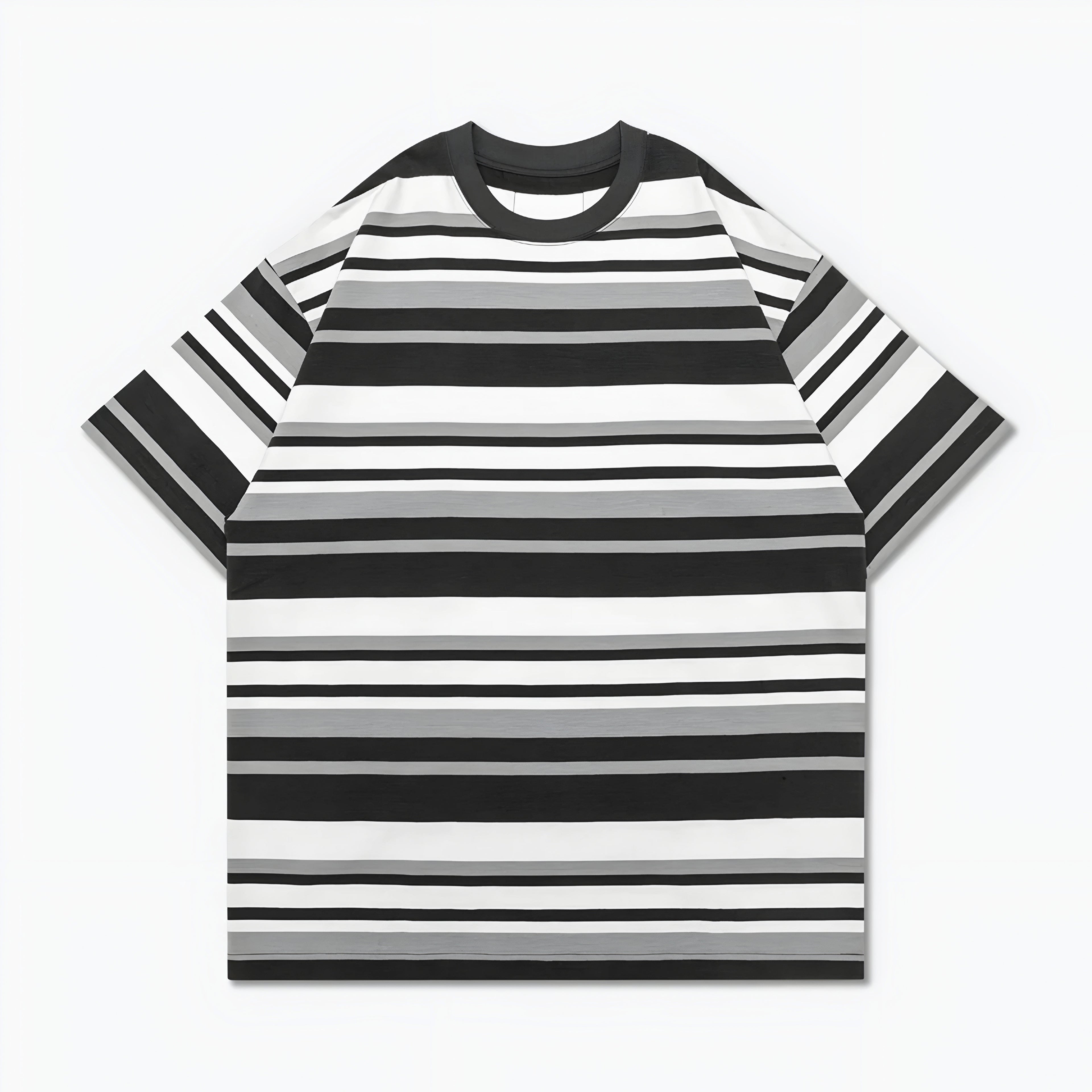 Gro Grocery 001 Invoice Stripe Multi Black Tee