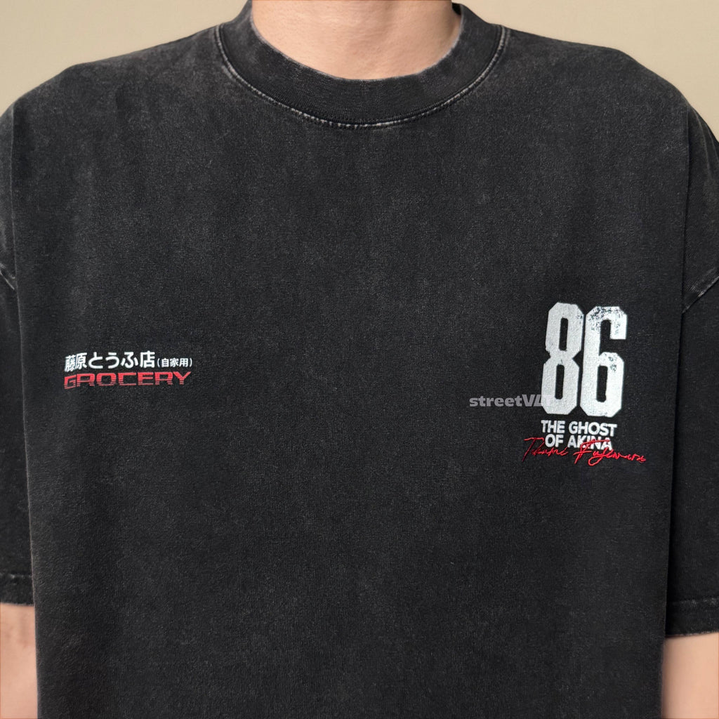 Gro Grocery Tarmac Initial D Takumi Fujiwara AE86 Washed Graphic Tee
