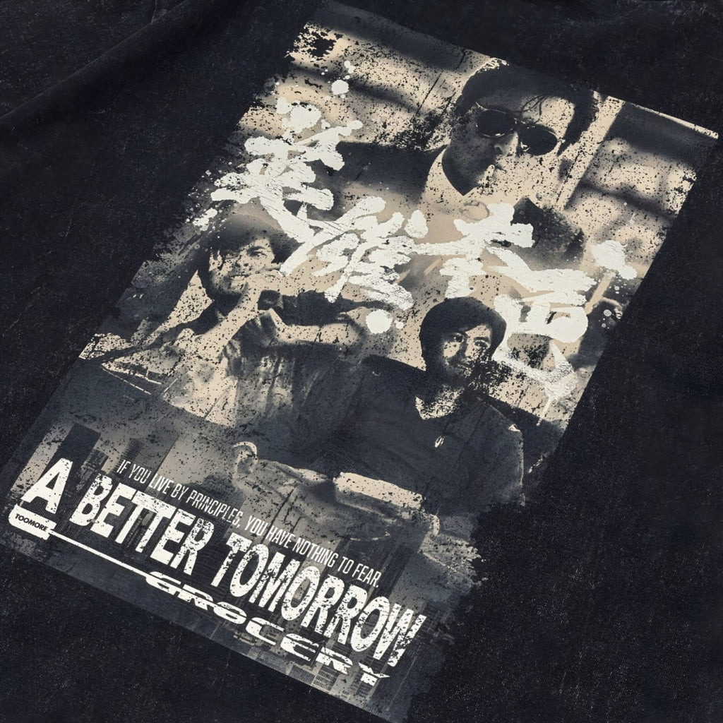 Gro Grocery X Toomore a Better Tomorrow Movie Poster Washed Tee
