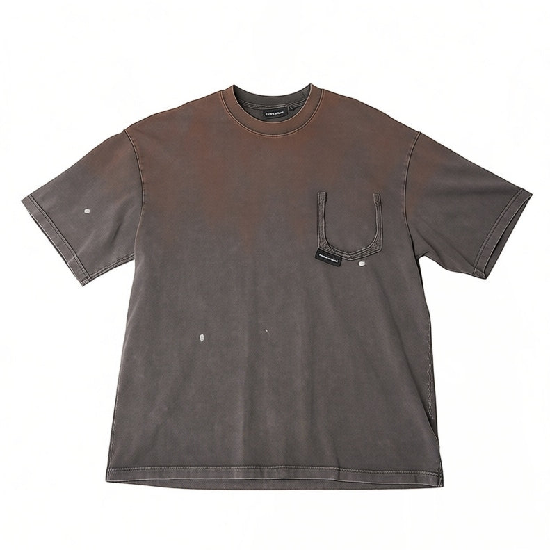 Doubleback Ripped Pocket Oversized Rusty Grey Tee