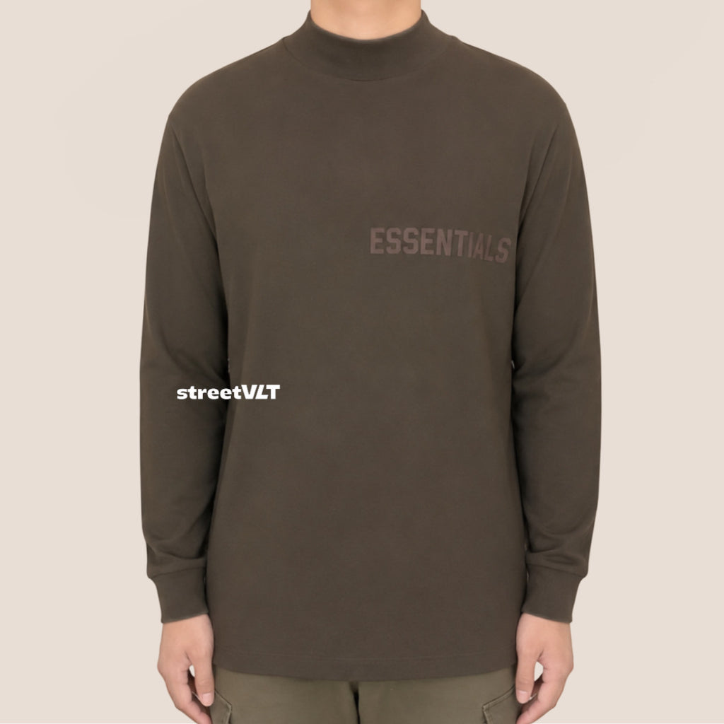 Essentials Off Black Long Sleeve Crewneck Tee