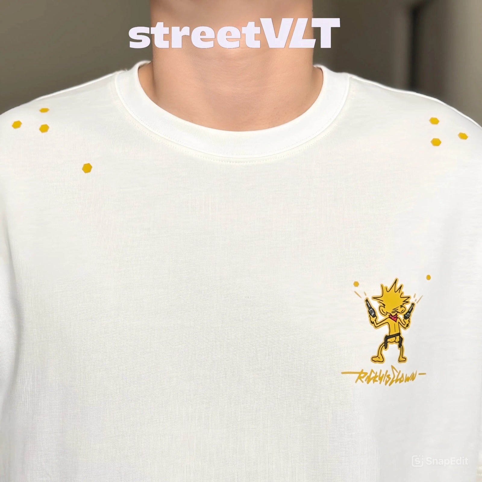 Ricky is Clown Colorful Skin Patch Embroidered Pineapple Head Tee