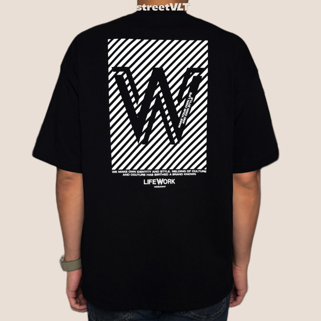 Life Work Korea W Stripe Logo Tee