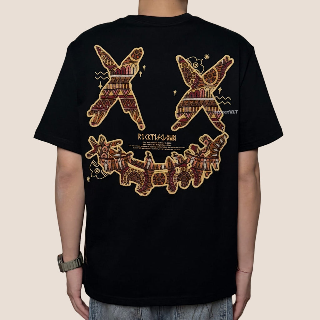 Ricky is Clown Sun Tribe Embroidered Applique Tee