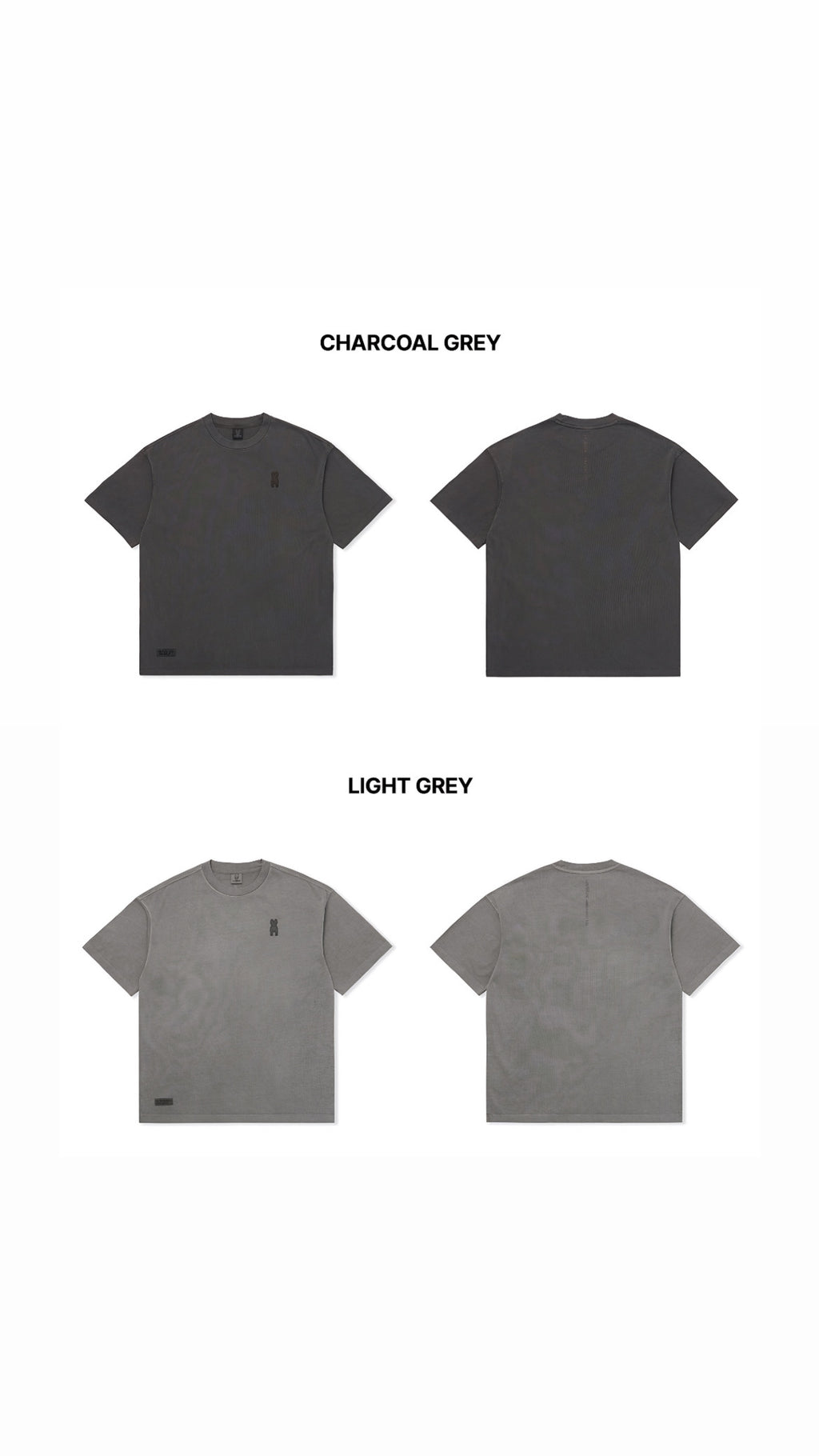 Life Work Korea Washed Small Logo Silicone Radog Grey Tee