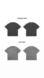 Life Work Korea Washed Small Logo Silicone Radog Grey Tee