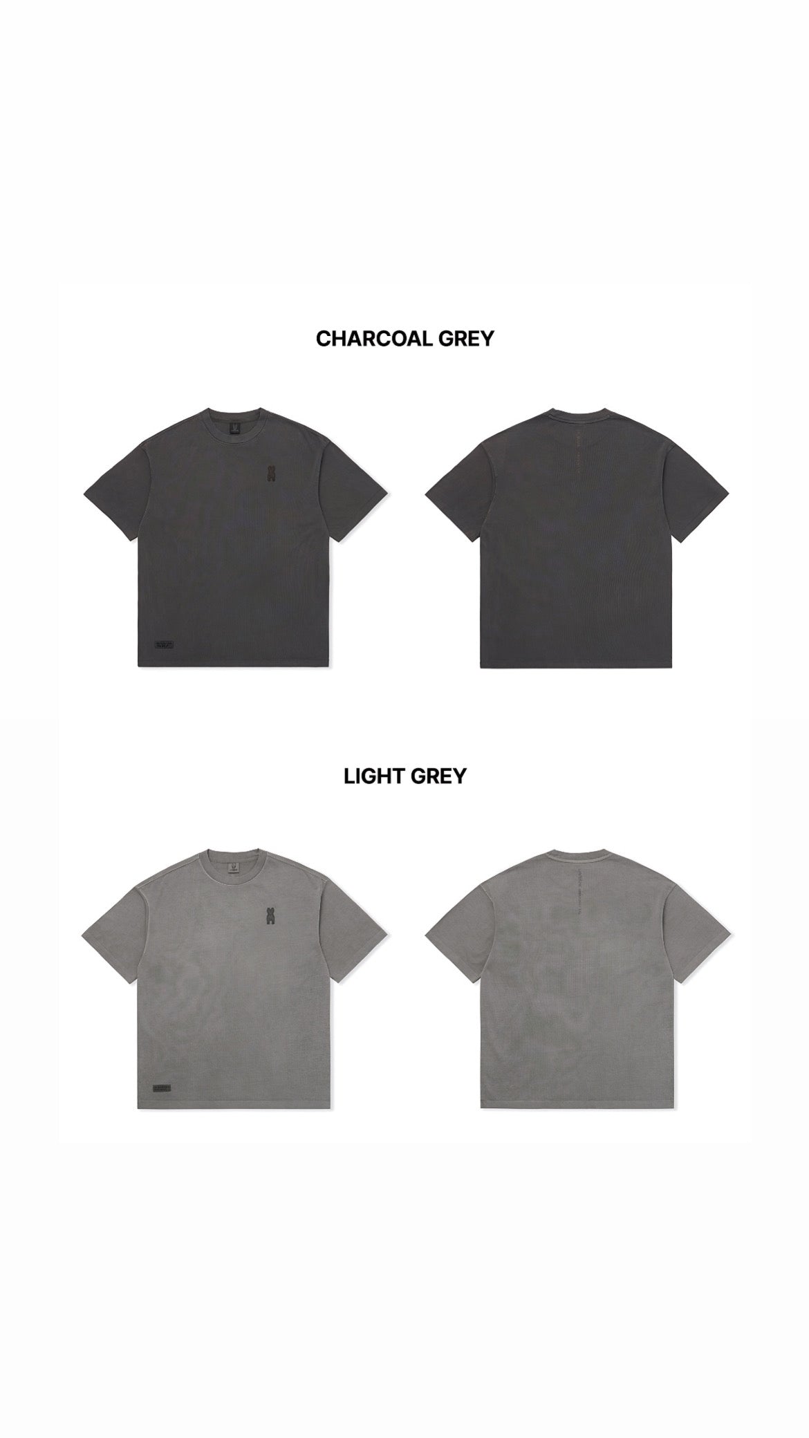 Life Work Korea Washed Small Logo Silicone Radog Grey Tee