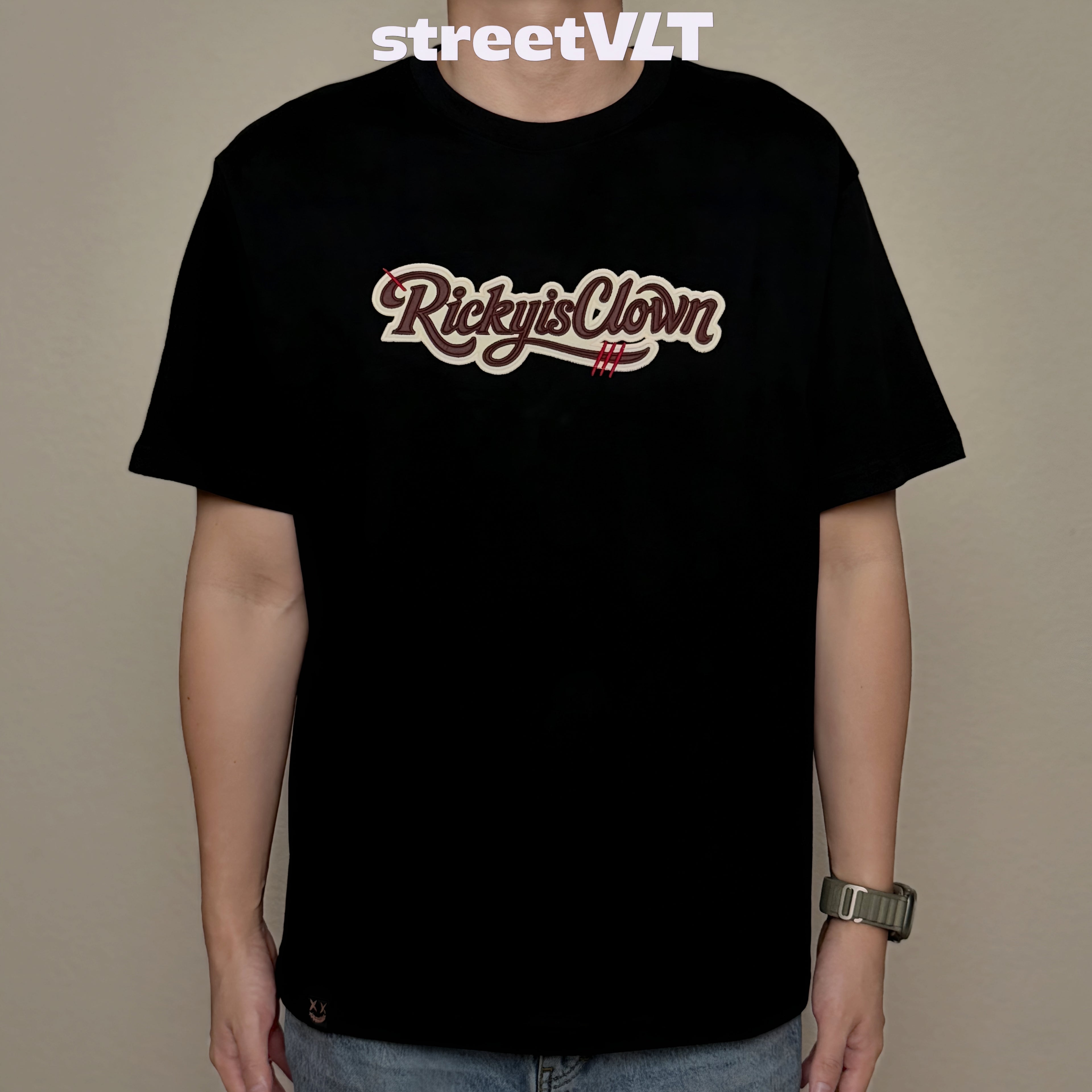 Ricky is Clown Overlapping Scarlet Tee