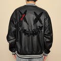 Ricky is Clown Black Mamba Snakeskin Embroidered Crocodile Varsity Jacket