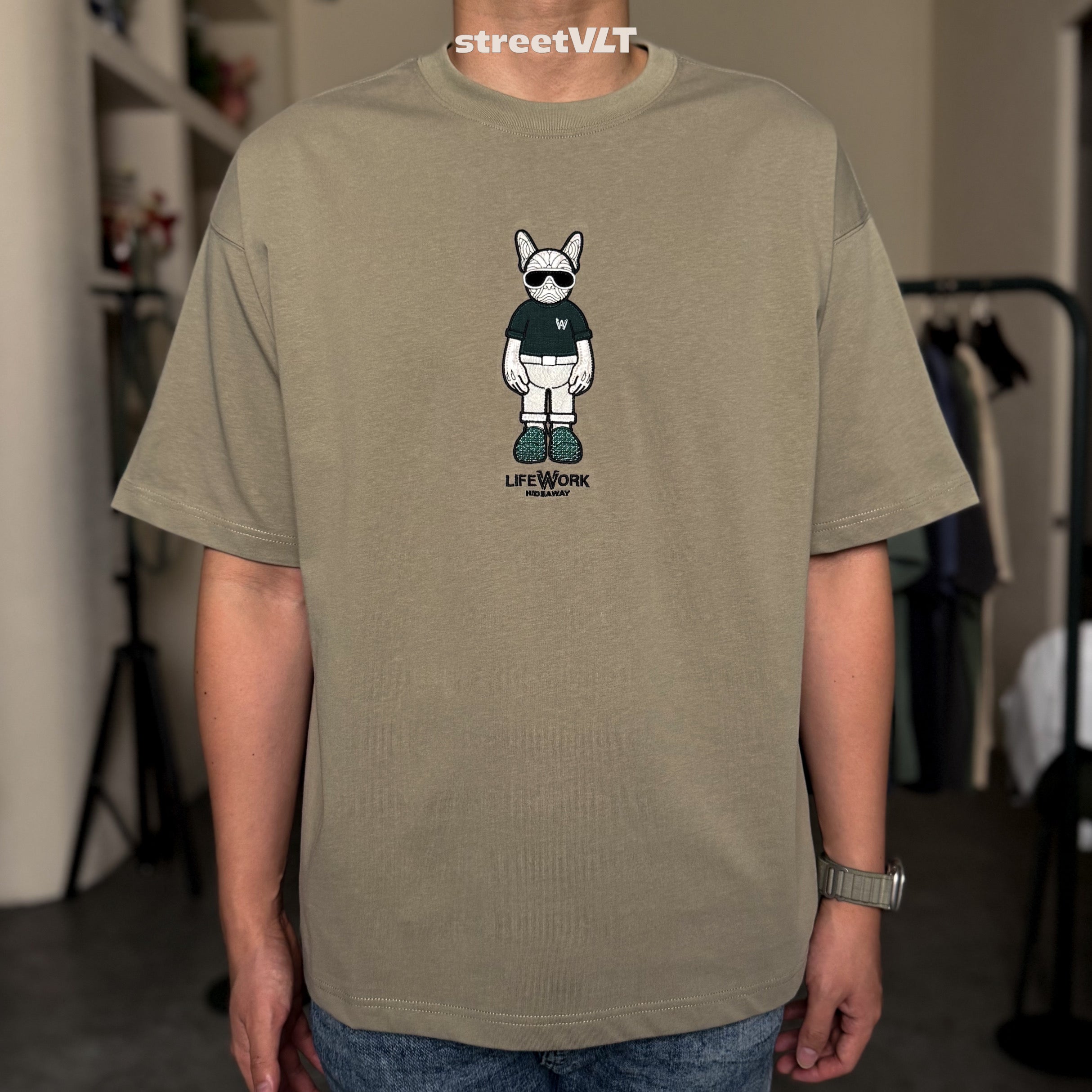 Life Work Korea Figure Hipdog Embroidered Tee