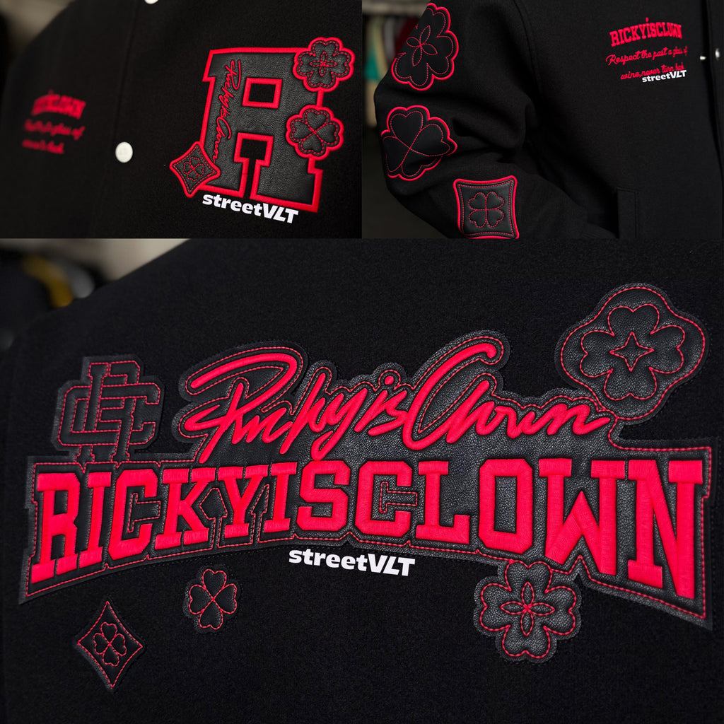 Ricky is Clown Leaf Clover Baseball Jacket
