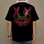 Ricky is Clown Red and Gold Horse Patchwork Tee