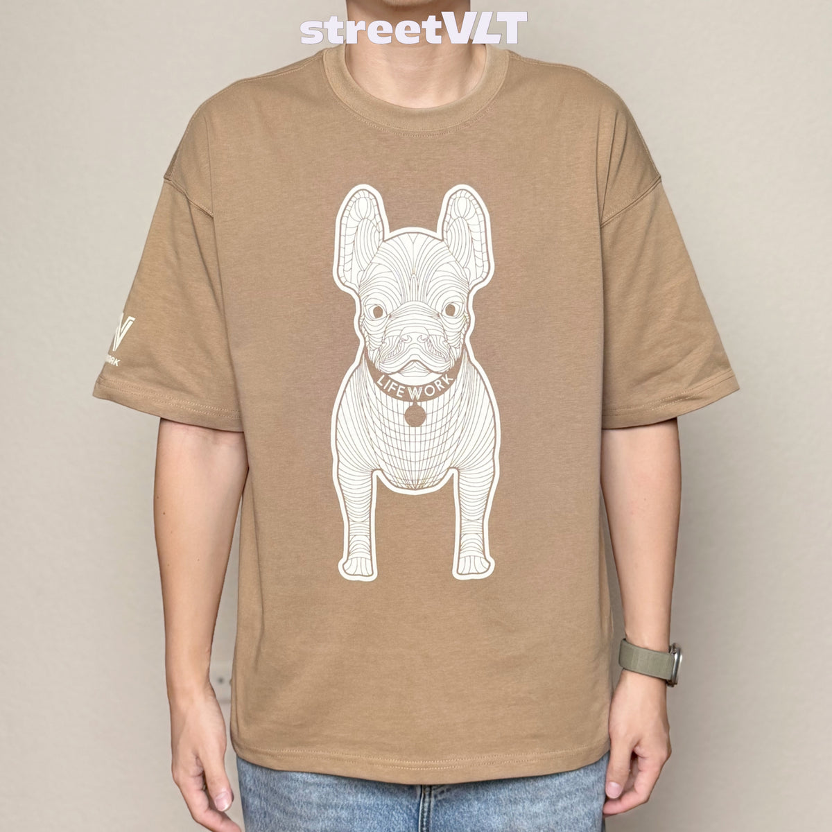 Life Work Korea Silket Big Radog 26 Dark Beige Tee