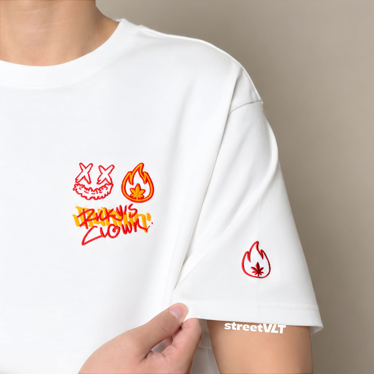 RIC Ricky is Clown Thermal Heat Flow Deformation Embroidered Tee