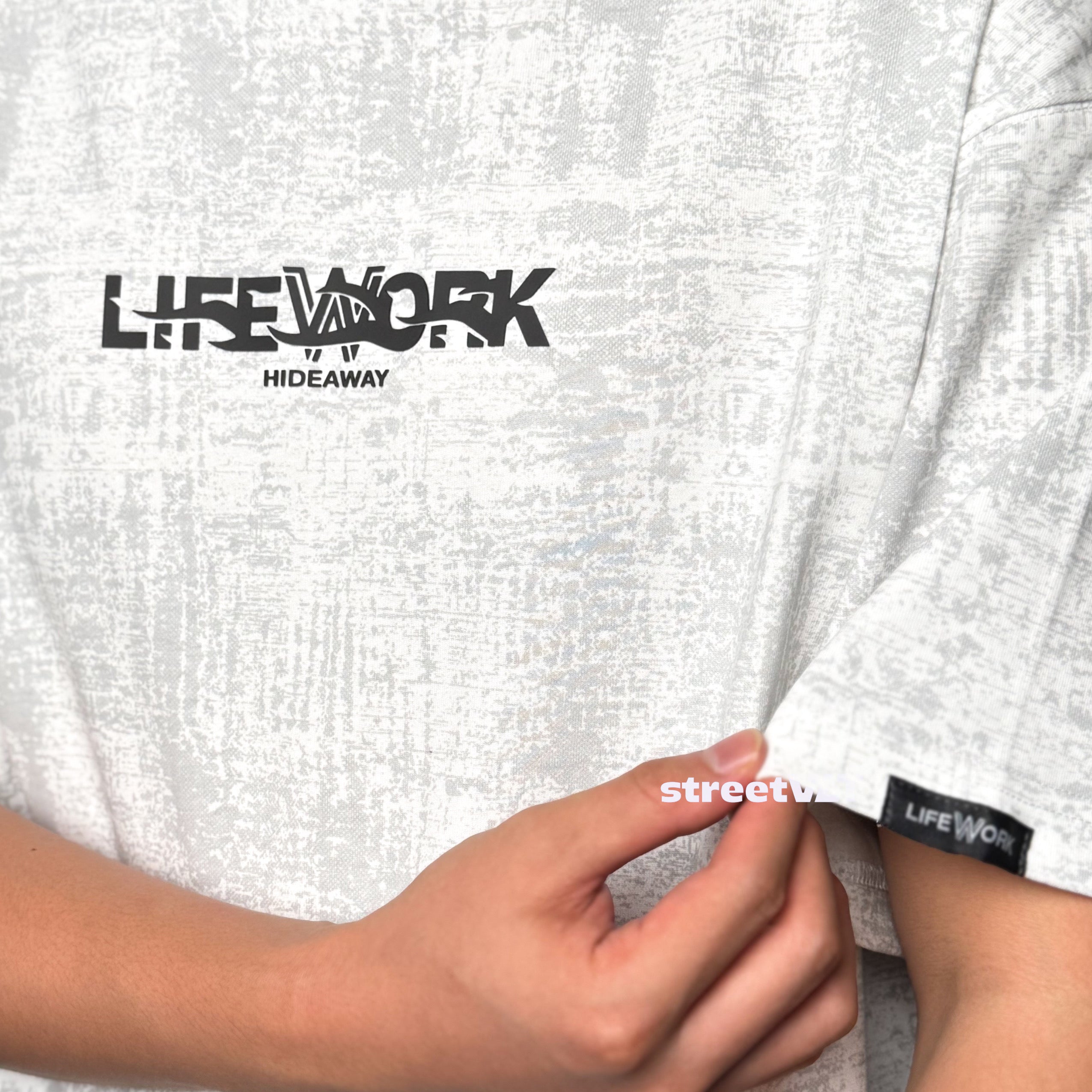 Life Work Korea Fog Font Tee