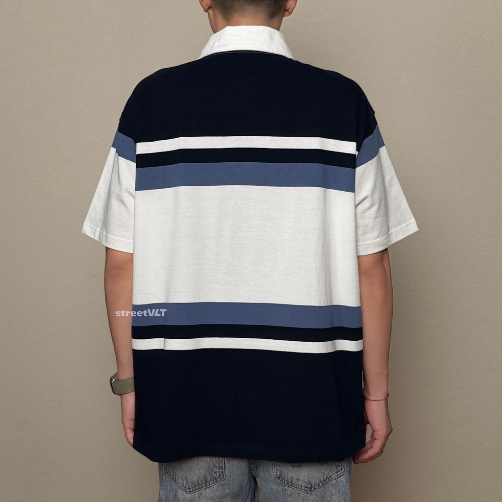 Gro Grocery College Logo Stripe Polo Shirt