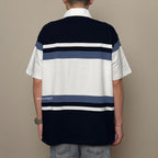 Gro Grocery College Logo Stripe Polo Shirt